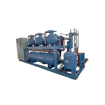 Sistema de refrigeração a parafuso com múltiplos compressores de alta capacidade Unidade de condensação com porta-compressores de alta capacidade para frigoríficos