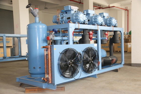 Unidade de compressor a parafuso industrial refrigerada a ar Nova condição Unidade de condensação Características automáticas Núcleo sendo motor Refrigerador Refcomp compressor