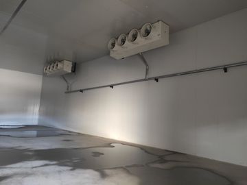 Sala de armazenamento do congelador do condicionamento de ar com os painéis de sanduíche duráveis do plutônio